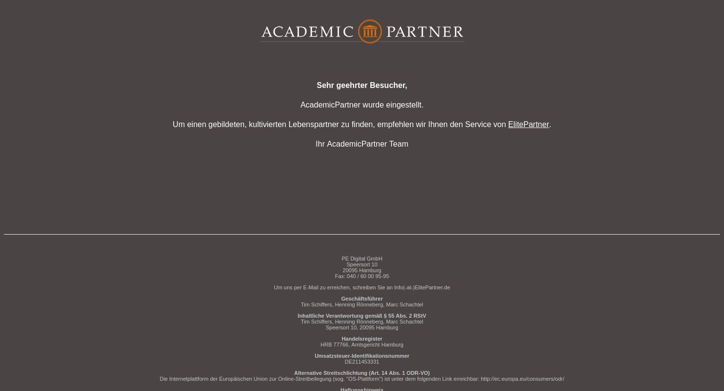Partnervermittlung academic